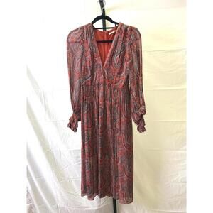 Thurley Size 2 RTR Women's Long Sleeve Paisley Print Dress